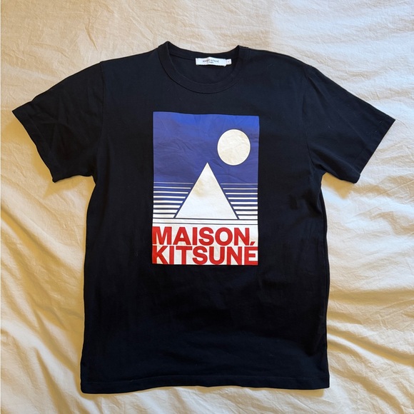 Maison Kitsuné x Anthony Burrill Logo T-Shirt in Black - Picture 1 of 4